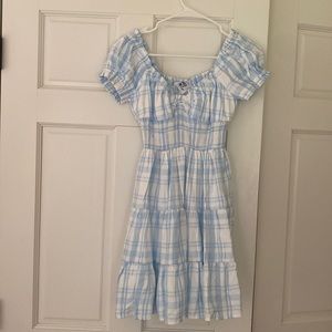 Princess Polly blue and white dress